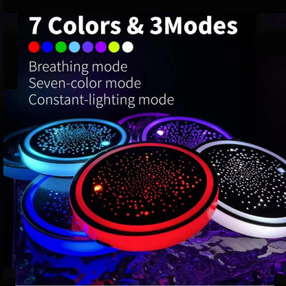 2PCS/4PCS LED Cup Holder Lights for Car,Rechargeable 7 Color